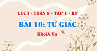 Khái niệm tứ giác là gì, định lí tổng 4 góc của một tứ giác? Toán 8 bài 10 kn1c3b10